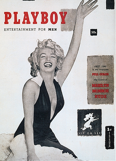 Ensimmäisen Playboyn kannessa esiintyi Marilyn Monroe (1953). Kuva: Wikimedia Commons