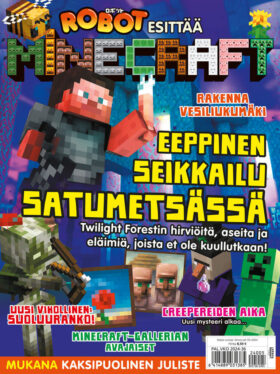 Robot esittää Minecraft -lehti